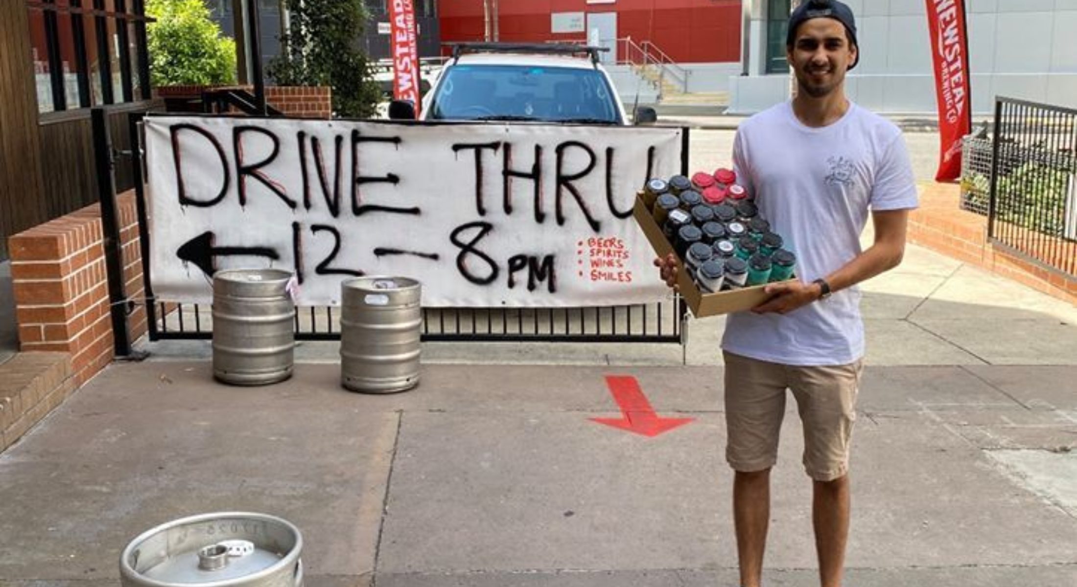 Mixed cartons at Newstead Brewing’s Milton Drive Thru